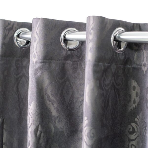 Embossed Charcoal Jacquard Eyelet Curtain 225x225cm