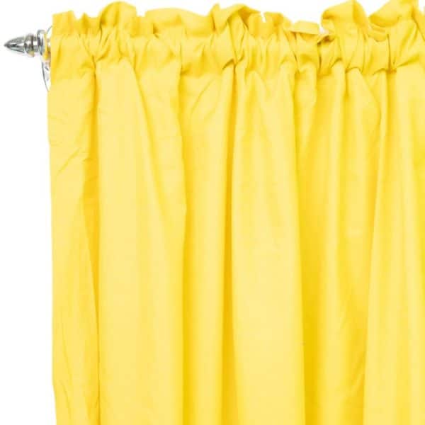 Yellow 2 Pack Taped Lined Curtain 150x218cm