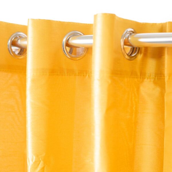 Vibrant Yellow Faux Silk Eyelet Curtain 225x225cm