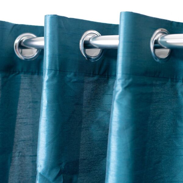 Teal Faux Silk Eyelet Curtain 225x225cm