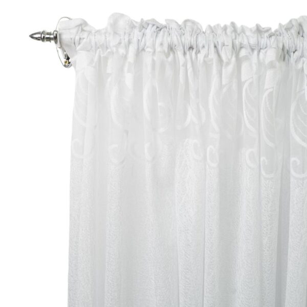 White Fall Plate Lace Taped Curtain 270x218cm