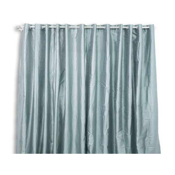 Duck Egg Faux Silk Eyelet Curtain 225x225cm - Image 3