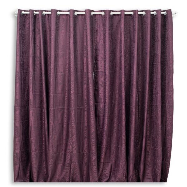 Embossed Grape Jacquard Eyelet Curtain 225x225cm - Image 2