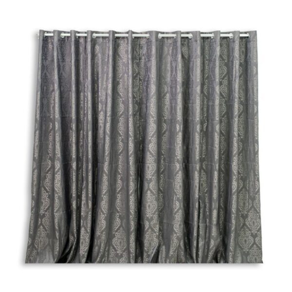 Embossed Charcoal Jacquard Eyelet Curtain 225x225cm - Image 2