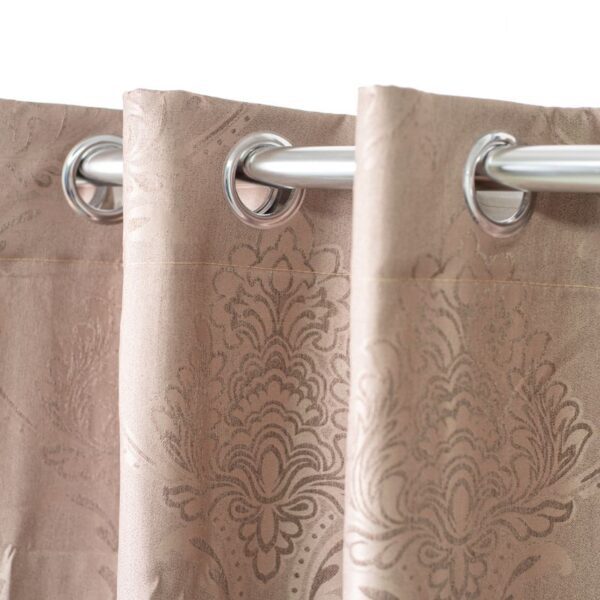 Embossed Cocoa Jacquard Eyelet Curtain 225x225cm