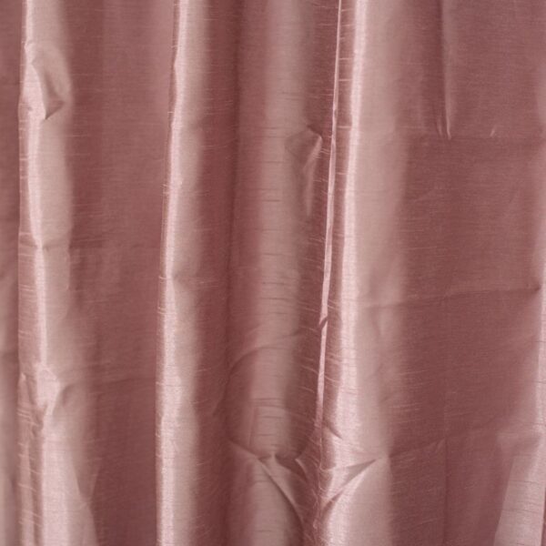 Dusty Pink Faux Silk Eyelet Curtain 225x225cm - Image 2