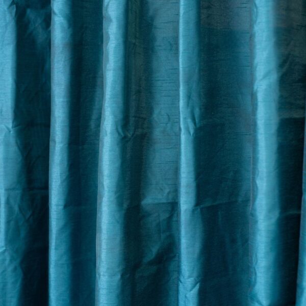 Teal Faux Silk Eyelet Curtain 225x225cm - Image 2