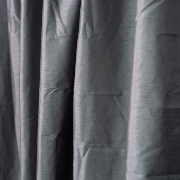 Grey Faux Silk Eyelet Curtain 225x225cm - Image 3