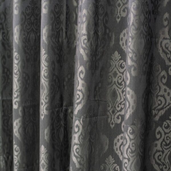 Embossed Charcoal Jacquard Eyelet Curtain 225x225cm - Image 3