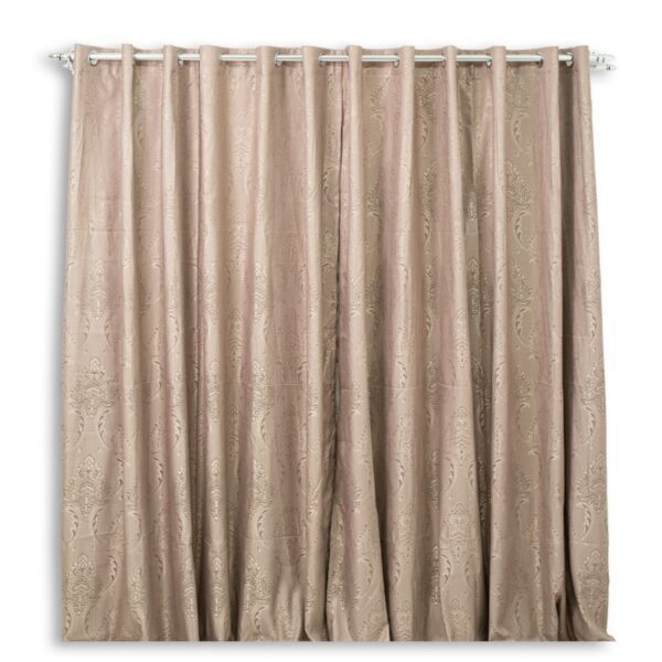 Embossed Cocoa Jacquard Eyelet Curtain 225x225cm - Image 3