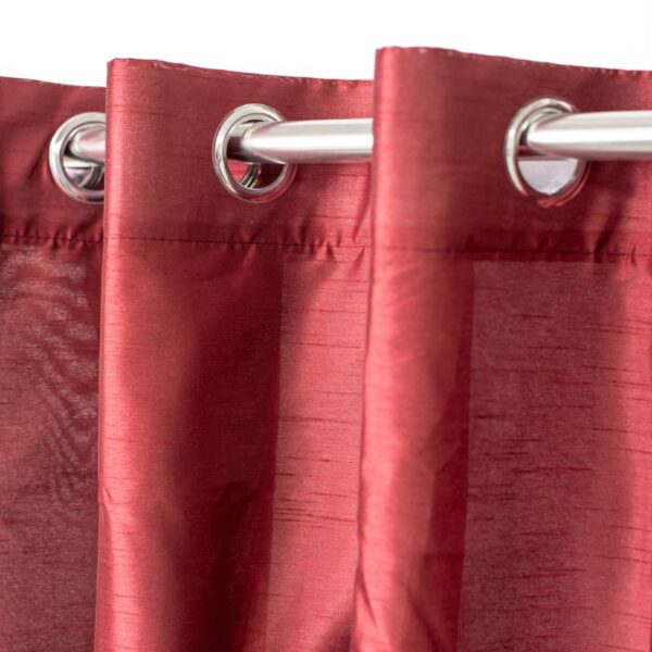 Maroon Faux Silk Eyelet Curtain 225x225cm