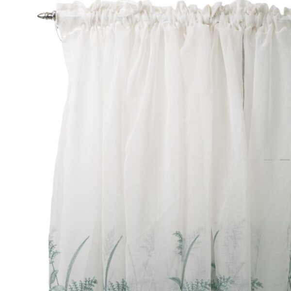 Embroidered Teal Sheer Taped Curtain 270x218cm