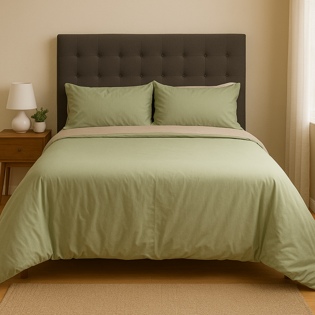 Hometouch Essentials Collection Duvet Cover Set Dual Tone Sage
