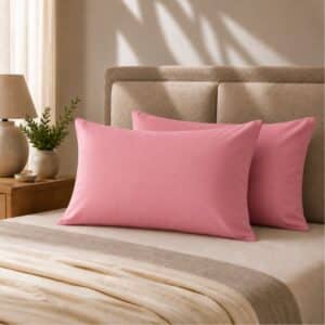 Hometouch Microfibre Pink 2 Pack Standard Pillowcases