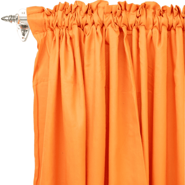 Bright Orange 2 Pack Taped Lined Curtain 150x218cm