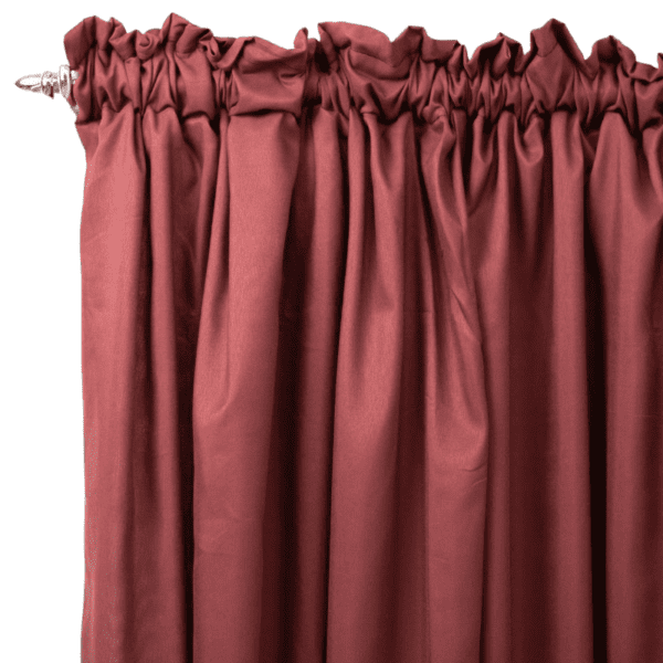 Maroon 2 Pack Taped Lined Curtain 150x218cm