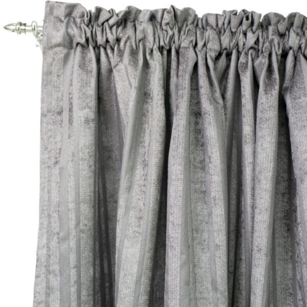 Glimmering Grey Blockout Taped Curtain 230x218cm