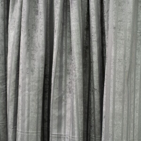 Glimmering Grey Blockout Taped Curtain 230x218cm - Image 2