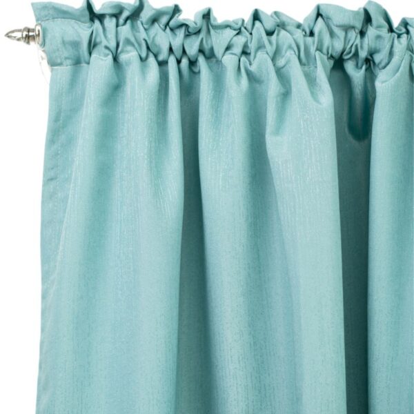 Turquoise Tranquility Blockout Taped Curtain 230x218cm