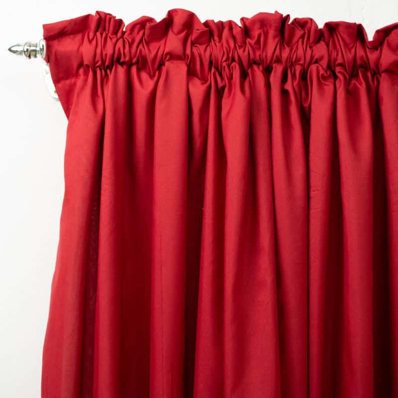 Hometouch Microfibre Red 2 Pack Taped Unlined Curtain 150x218cm