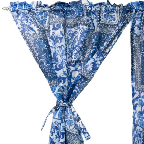 Blue Roman Café Taped Curtain 230x120cm