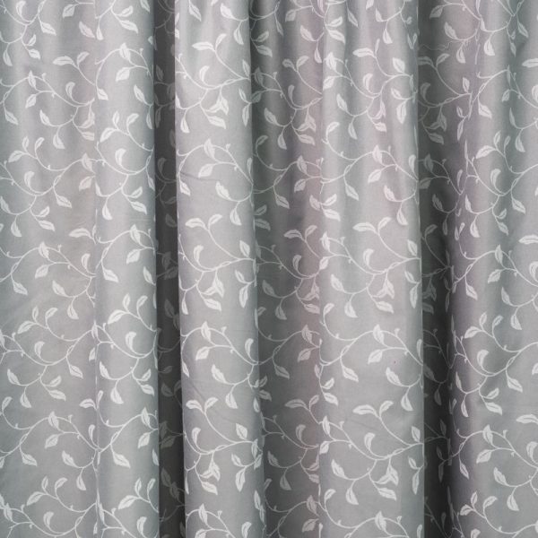 Paste Print Grey 2 Pack Taped Lined Curtain 150x218cm - Image 2