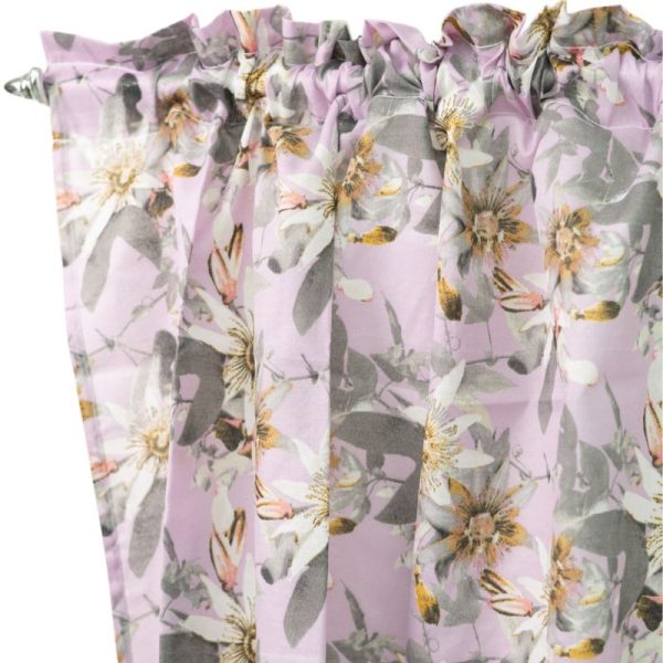 Lavender Floral Café Taped Curtain 230x120cm - Image 2