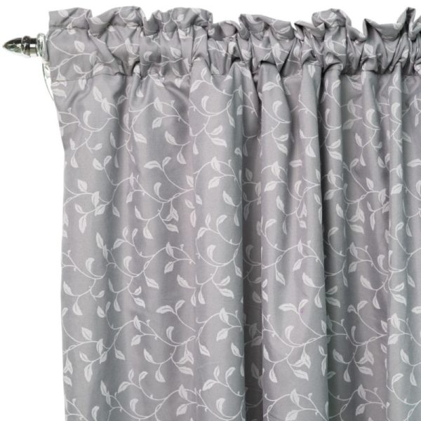 Paste Print Grey 2 Pack Taped Lined Curtain 150x218cm