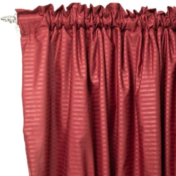 Embossed Maroon 2 Pack Taped Lined Curtain 150x218cm