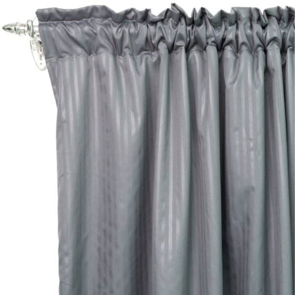 Embossed Grey 2 Pack Taped Lined Curtain 150x218cm