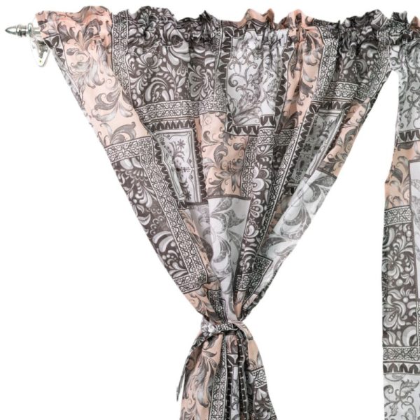 Grey Roman Café Taped Curtain 230x120cm