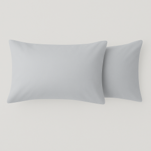 Hometouch Microfibre Light Grey 2 Pack Standard Pillowcases