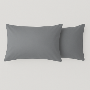 Hometouch Microfibre Dark Grey 2 Pack Standard Pillowcases