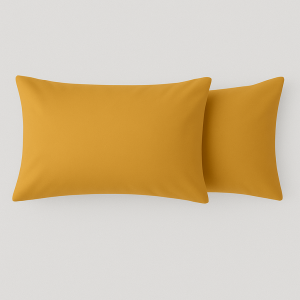 Hometouch Microfibre Mustard 2 Pack Standard Pillowcases