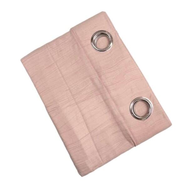 Blush Crinkle Eyelet Curtain 230x225cm - Image 3