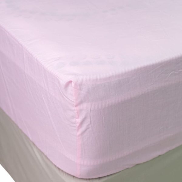 Pink Polycotton 144 Thread Count Fitted Sheet