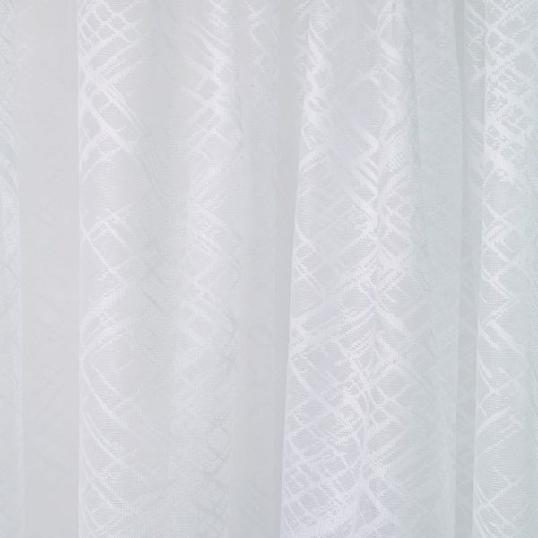 White Classic Triangle Lace Taped Curtain 230x218cm - Image 2