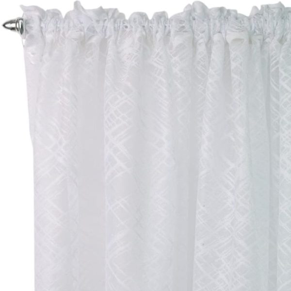 White Classic Triangle Lace Taped Curtain 230x218cm