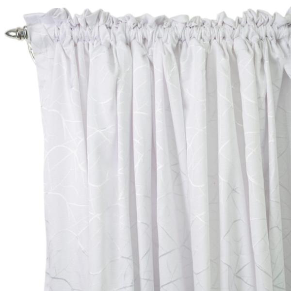 White Harmony Jacquard Taped Curtain 270x218cm (TAKE 2 FOR R699,99)