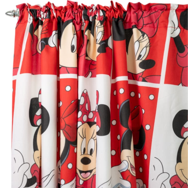 Minnie Mouse 2 Pack Taped Lined Curtain 150x218cm