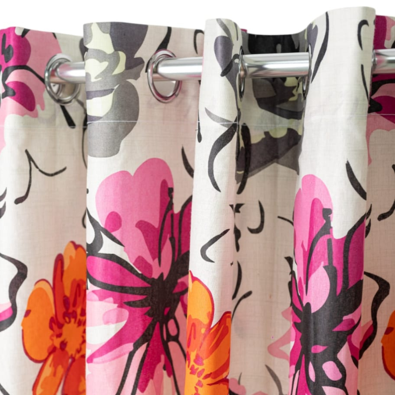 Colourburst Textured Polycotton Eyelet Curtain 225x225cm