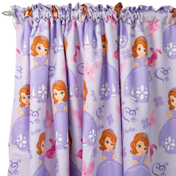 Princess Sofia 2 Pack Taped Lined Curtain 150x218cm