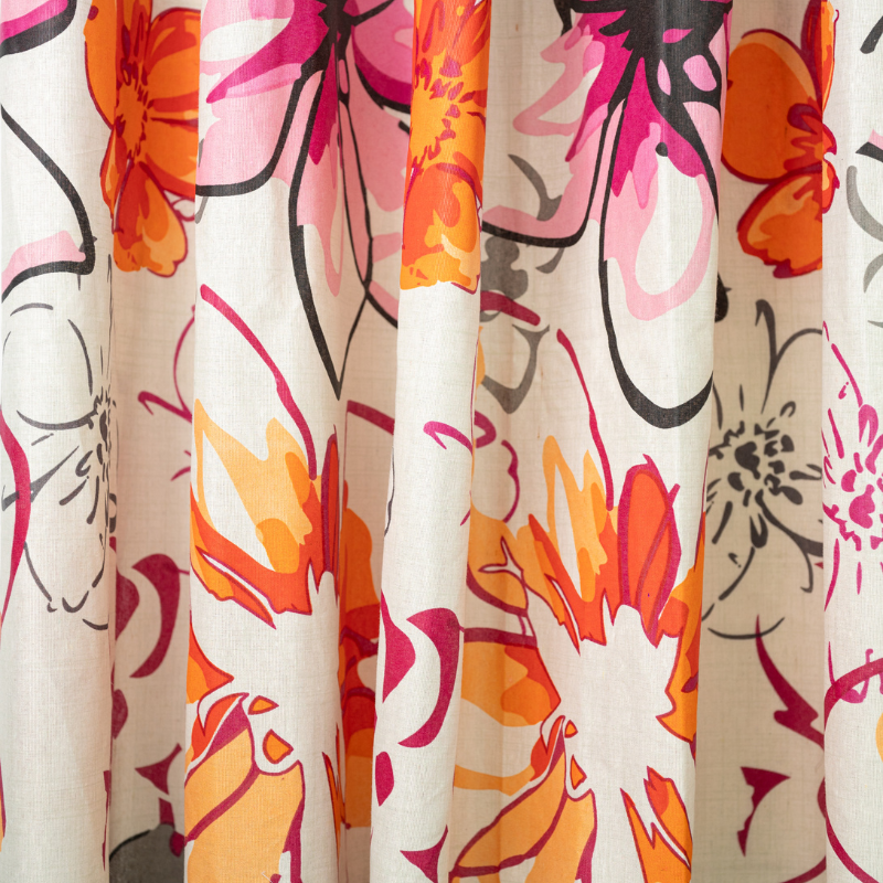 Colourburst Textured Polycotton Eyelet Curtain 225x225cm - Image 2