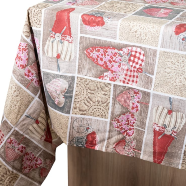 Red Hearts Tablecloth