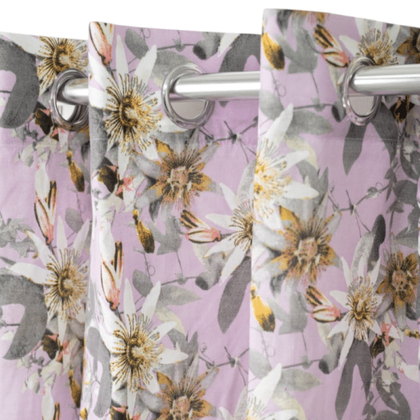 Lavender Floral Café Eyelet Curtain 230x120cm