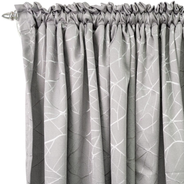 Silver Shadow Jacquard Taped Curtain 270x218cm