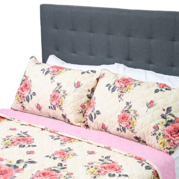 Instyle Collection Creamy Bloom Polycotton Quilt Set - Image 2