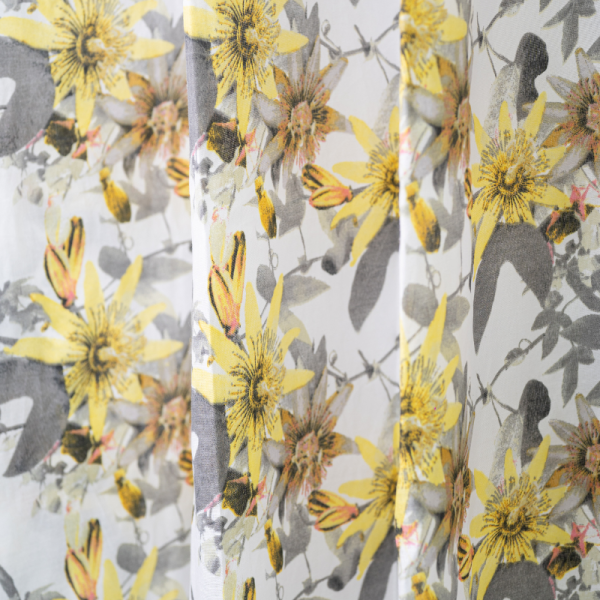 Buttercup Floral Café Eyelet Curtain 230x120cm - Image 2