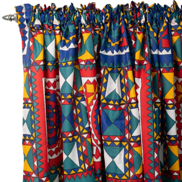 Tribal Oasis Textured Polycotton Taped Curtain 230x218cm