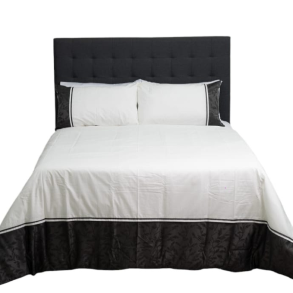 Black Embellished 100% Cotton 200 Thread Count Duvet Cover Set